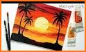 Sunset Palm Tree Keyboard Background related image