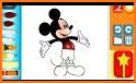 Coloring Mickey Cartoon Book Mouse Game related image