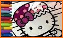 Hello Kitty Coloring drawing book related image