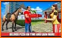 Mounted Horse Pizza Delivery: Fast Food games related image