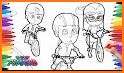 pj superhero masks coloring game related image