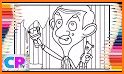 Mr comedy bean coloring pages related image