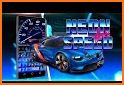 3D Blue Neon Sports Car Keyboard Theme related image