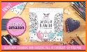 Cute Kawaii Colouring Book for Kids with Glitters related image