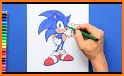 soni coloring blue hedgehog's related image