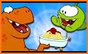 Om nom vs dinosaur related image