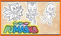 pj heroes masks coloring glitter related image