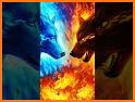 Blue Ice Fire Wolf Wallpaper related image