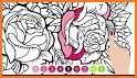 Rose Pink Flowers Color By Number: PixelArt related image