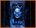 3D Blue Flaming Skull Theme Launcher related image