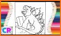 Monster godzilla coloring book related image