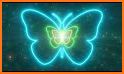 Neon Butterfly Girl Keyboard Background related image