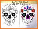 Scary Halloween Coloring Pages - Sugar Skulls related image