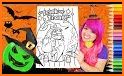 Kids coloring book halloween related image