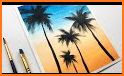 Sunset Palm Tree Keyboard Background related image