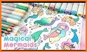 Mermaid Color by Number – Mermaid Coloring Book related image