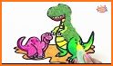 Dinosaur Glitter Coloring Page related image