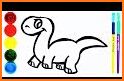 Dinosaur Glitter Coloring Page related image