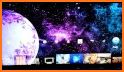 3D Space Galaxy City Keyboard Theme related image