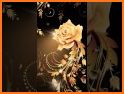 Luxury Rose Golden Blue Flower Keyboard Theme related image